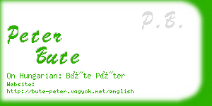 peter bute business card